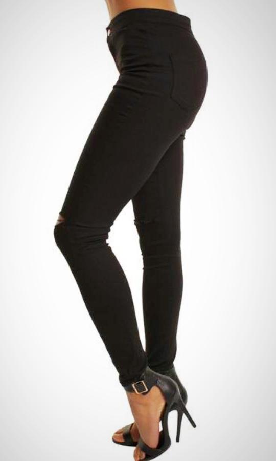 Black jeggings outlet with ripped knees