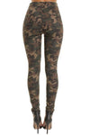 Camouflage High Waisted Ripped Knee Skinny Jeans Jeggings