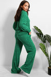 GREEN DELUXE COTTON WAFFLE TERRY CLOTH LOUNGE SET