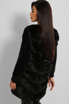 BLACK QUILTED FAUX FUR GILET