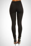 Black High Waisted Ripped Knee Skinny Stretchy Jean Jeggings