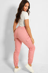 DUSTY PINK HIGH WAISTED POCKET COMBAT TROUSERS