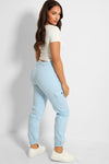 BABY BLUE HIGH WAISTED POCKET COMBAT TROUSERS