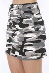 White Camouflage High Waisted Combat Pockets Must Have Mini Skirt