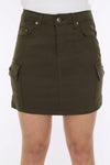 Khaki High Waisted Combat Pockets Must Have Mini Skirt