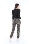 Chain Detail Slim Fit Dark Camouflage Cargo Trousers
